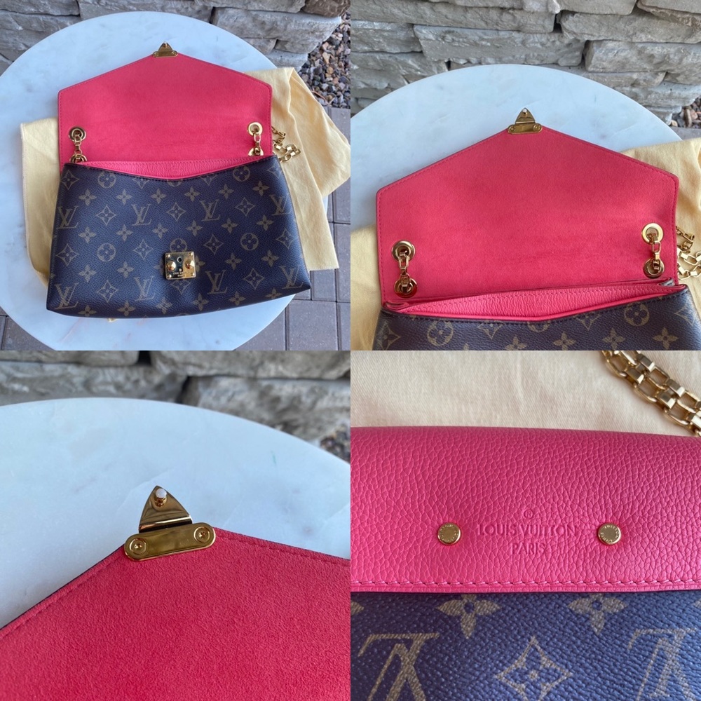 SOLD Louis Vuitton Pallas Chain Monogram Dahlia Envelope Shoulder Bag - Picture 7 of 16